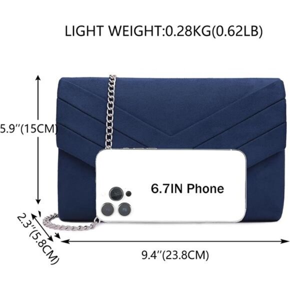 Milisente Evening Bag for Women Envelope Clutch Bag Crossbody Shoulder - Picture 4 of 7